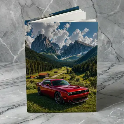 Dodge Challenger Red Muscle Car Mountain Valley