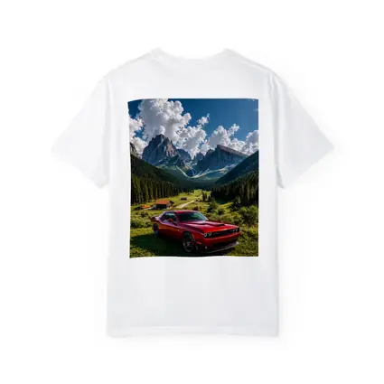 Dodge Challenger Red Muscle Car Mountain Valley