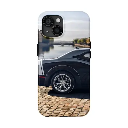 Dodge Challenger Black Muscle Car European City