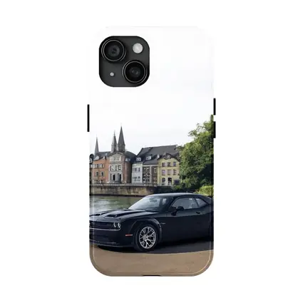 Dodge Challenger Black Muscle Car European City