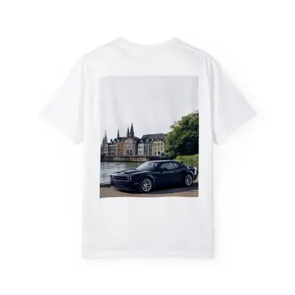 Dodge Challenger Black Muscle Car European City
