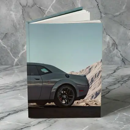 Dodge Challenger Gray Muscle Car Mountain Background