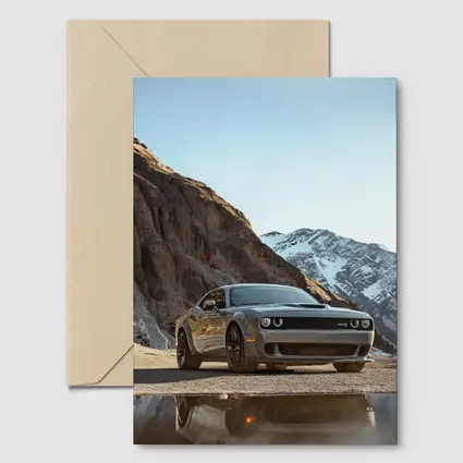 Dodge Challenger SRT Mountain Snowy Backdrop