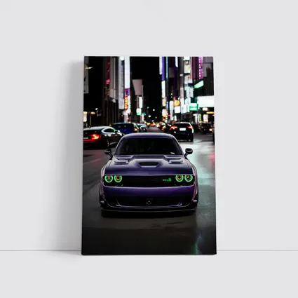 Dodge Challenger SRT Purple Night City Street