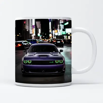 Dodge Challenger SRT Purple Night City Street