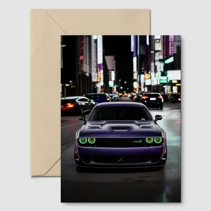 Dodge Challenger SRT Purple Night City Street