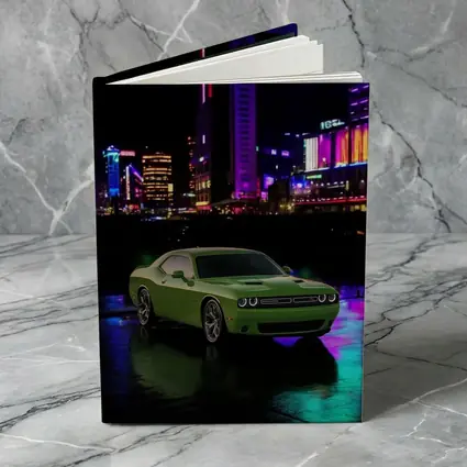 Dodge Challenger Green Neon Night City