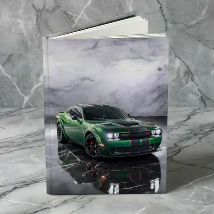 Dodge Challenger Green Muscle Car Marble Background