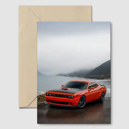 Dodge Challenger Hellcat Foggy Coastal Mountains