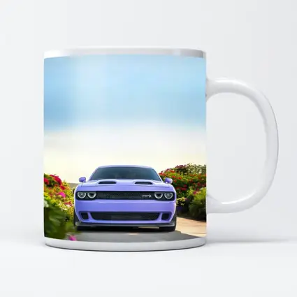 Dodge Challenger SRT Front View Floral Background