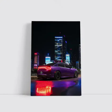 Dodge Charger Purple Night City Lights