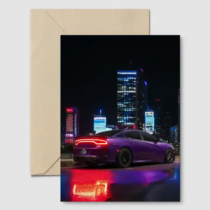 Dodge Charger Purple Night City Lights