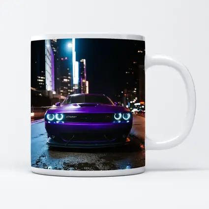 Dodge Challenger Purple Night City Street