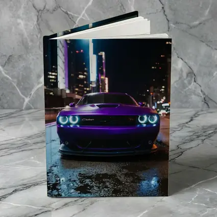 Dodge Challenger Purple Night City Street