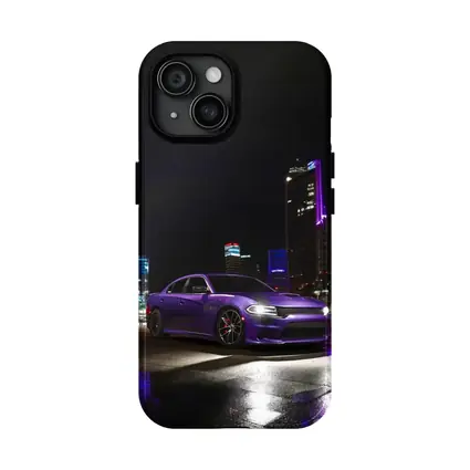 Dodge Charger Purple Night City Streets