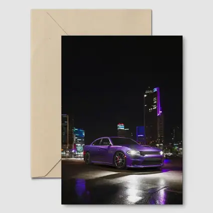 Dodge Charger Purple Night City Streets