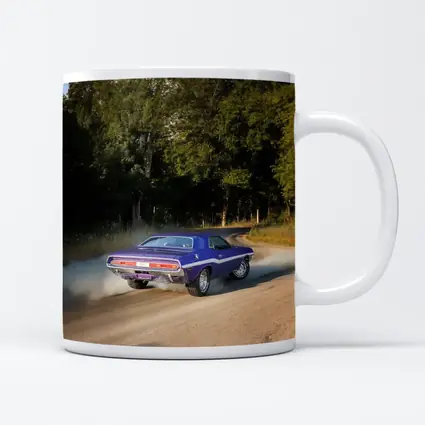 Dodge Challenger Burnout On Gravel Road