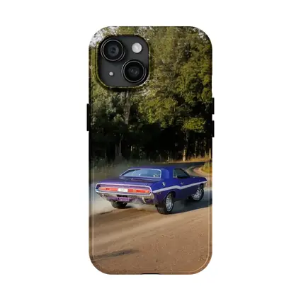 Dodge Challenger Burnout On Gravel Road