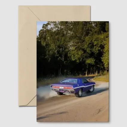 Dodge Challenger Burnout On Gravel Road