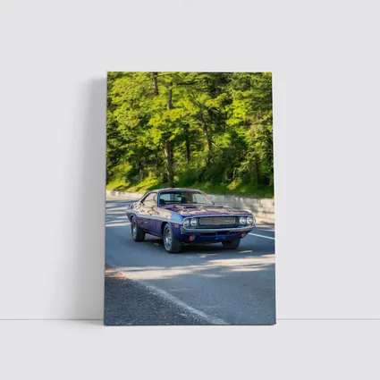 Dodge Challenger Classic Muscle Car Forest Road