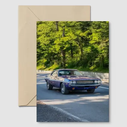 Dodge Challenger Classic Muscle Car Forest Road