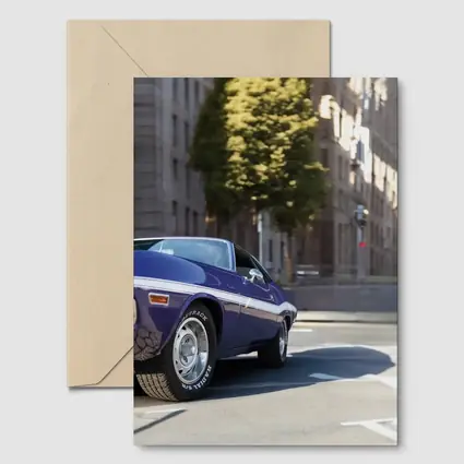 Dodge Challenger Classic Purple Street Shot
