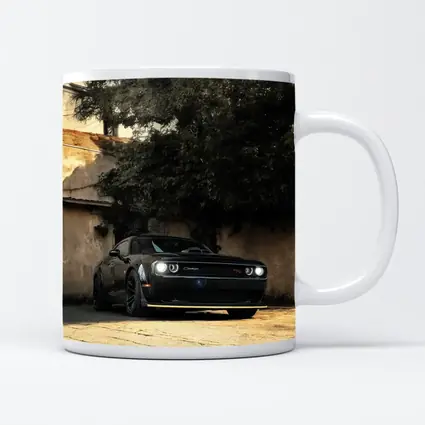 Dodge Challenger Black Muscle Car Old Courtyard