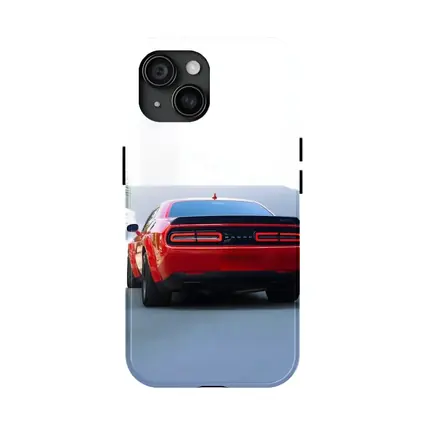 Dodge Challenger Red Rear View Parking