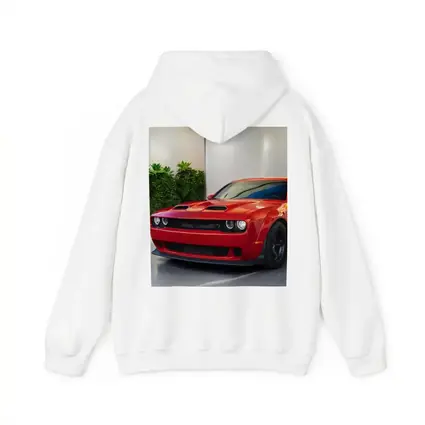 Red Dodge Challenger Parked Indoor Garage