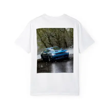 Dodge Challenger Blue Muscle Car Snowy Road