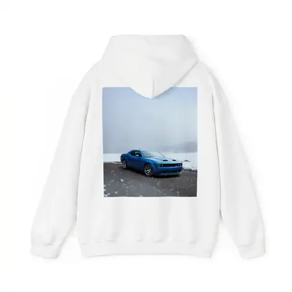 Dodge Challenger Blue Muscle Car Snowy Scene