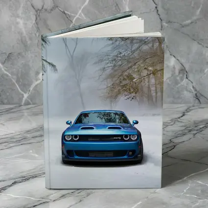 Dodge Challenger SRT Blue Snow Winter Scene