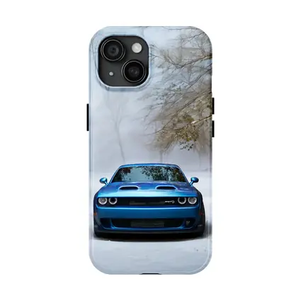 Dodge Challenger SRT Blue Snow Winter Scene