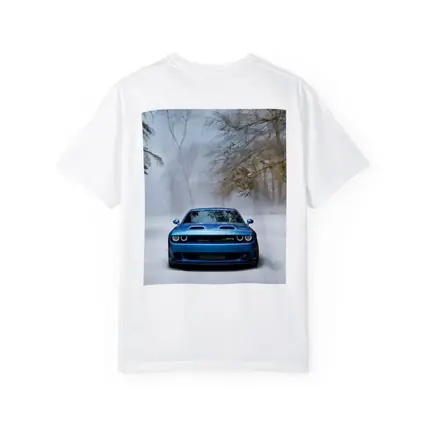 Dodge Challenger SRT Blue Snow Winter Scene