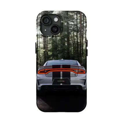 Dodge Charger Rear View Forest Road