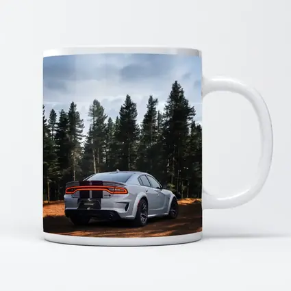 Dodge Charger Rear View Forest Background