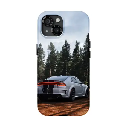 Dodge Charger Rear View Forest Background