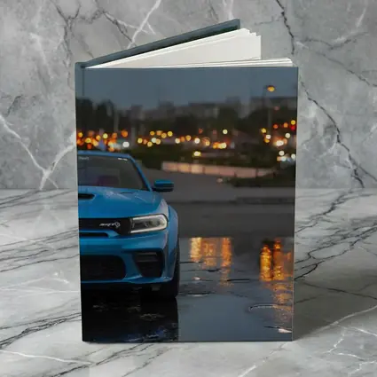 Dodge Charger SRT Blue Rainy City Night