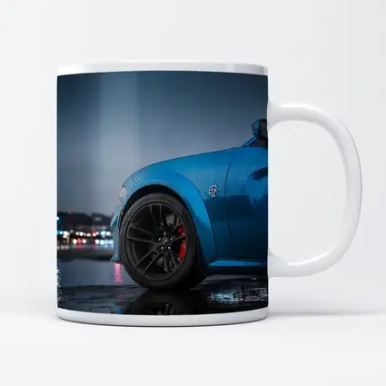 Dodge Charger Blue Wet City Night