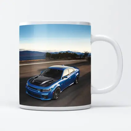Dodge Charger Blue Muscle Car On Road