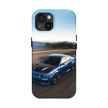 Dodge Charger Blue Muscle Car On Road