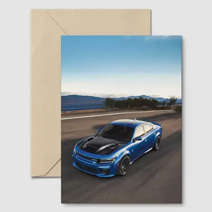 Dodge Charger Blue Muscle Car On Road