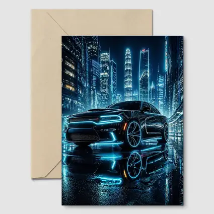 Dodge Charger Neon Lights City Night