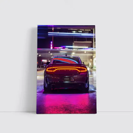 Dodge Charger Rear Neon City Night