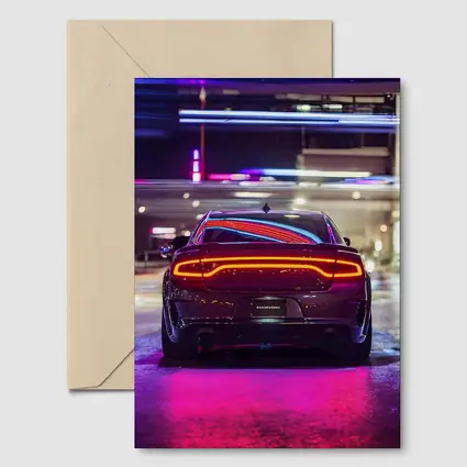 Dodge Charger Rear Neon City Night