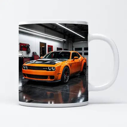 Dodge Challenger SRT Orange Garage Shot