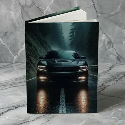 Dodge Charger Black On Rainy Forest Road