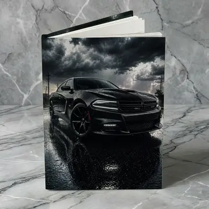 Dodge Charger Black Muscle Car Rainy Night
