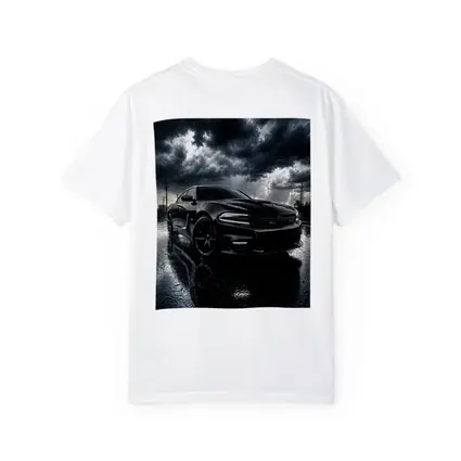 Dodge Charger Black Muscle Car Rainy Night