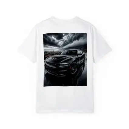 Dodge Charger Black Storm Rainy Road